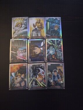 2023 Topps Chrome Star Wars Manga Madness Trading Card Lot of 9, Luke ,Vader etc